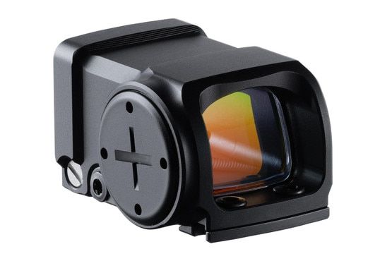 Primary Arms HTX-1 mini reflex sight features a side mounted battery tray with CR2032 battery